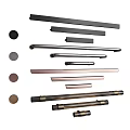 Sleek Modern Metal Handles With Black Gray Brown Colors And Simple Design For Cabinet Doors