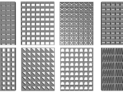 Lattice Window Design Collection With Various Geometric And Decorative Patterns 3d model