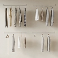 Modern Clothes Hanging Rod Clothes 3d model