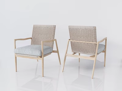 Modern Dining Chair Solid Wood Dining Chair Leisure Chair 3d model