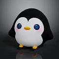 Cute Penguin Plush Toy with Big Blue Eyes Yellow Beak and Yellow Feet