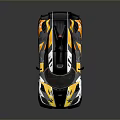 Sleek Racing Car With Colorful Livery And Aerodynamic Rear Spoiler Design
