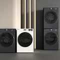 Modern Stackable Washing Machines in White and Dark Gray for Home Laundry Room 3d model