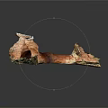 Red Rock Cave Interior With Natural Arch Gravel Floor And Entrance Light
