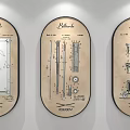 Vintage Billiard Hall Club Interior Decorative Blueprint Style Wall Art