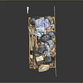 Yellow M A C Dumpster Filled With Trash Plastic Bags And Cardboard Boxes