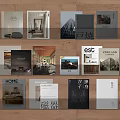 Modern Bookshelf Books Magazine Bookshelf Ornaments Combination 3d model