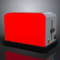 Red And White Electronic Toaster With Control Knob And Indicator Light