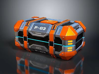 Car Orange And Blue P03 Label Storage Case With Modern Design And Durable Build 3d model