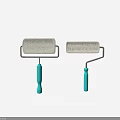 Hardware Tools Two Paint Rollers With Blue Handles And Metal Frames 3d model