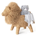 Rattan Animal Basket Lion Repair Hardware 3d model