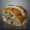 Freshly Baked Soft Hot Cross Bun With White Cross Icing And Juicy Raisins