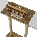 Elegant Golden Metal Table Lamp With Glass Top And Sturdy Base Design