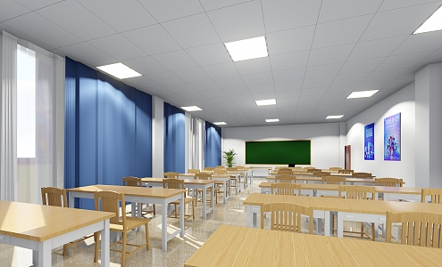 Modern Classroom School Classroom 3d model