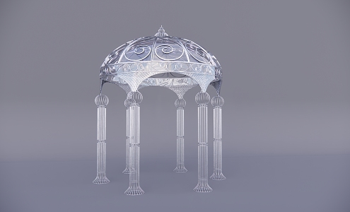 European-style pavilion Roman hexagonal pavilion 3d model