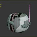 Spherical Electronic Equipment With Metallic Antenna Grid Pattern And Functional Components Design 3d model