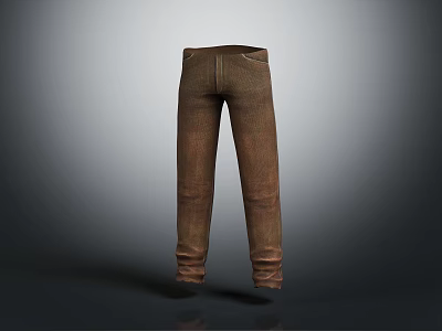 Stylish Brown Casual Long Pants With Comfortable Fit For Daily Wear 3d model