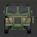 Military Style Camouflage Off Road Vehicle With Green Yellow Color And Black Soft Top