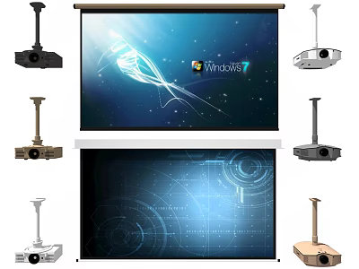 Projection Monitoring System With Different Projectors Projection Screens And Tech Interface 3d model