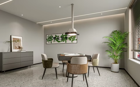Modern Chess and Card Room Mahjong Room 3d model