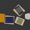 Colorful Decorative Ornament Set With Various Shapes Stacked Boxes For Home Decor