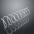 Shiny Metal Spiral Coils Structure With Reflective Surface On Dark Background 3d model