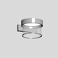 Modern Stainless Steel Wall Lamp with Glass Shade and Soft Lighting Mounted on White Wall