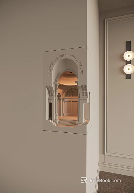 Modern Wall Lamp With Artistic Arch Design For Indoor Elegant Lighting 3d model 