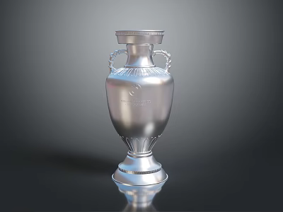 Elegant Silver Trophy With Ornate Handles Detailed Engraving And Polished Base 3d model