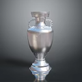Elegant Silver Trophy With Ornate Handles Detailed Engraving And Polished Base