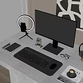 Modern desk computer equipment 3d model