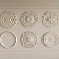 Gypsum lamp panel carved lamp panel chandelier base round lamp panel gypsum component 3d model