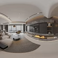 Modern Stylish Open Plan Living And Dining Room With Elegant Neutral Tone Interior Home Design