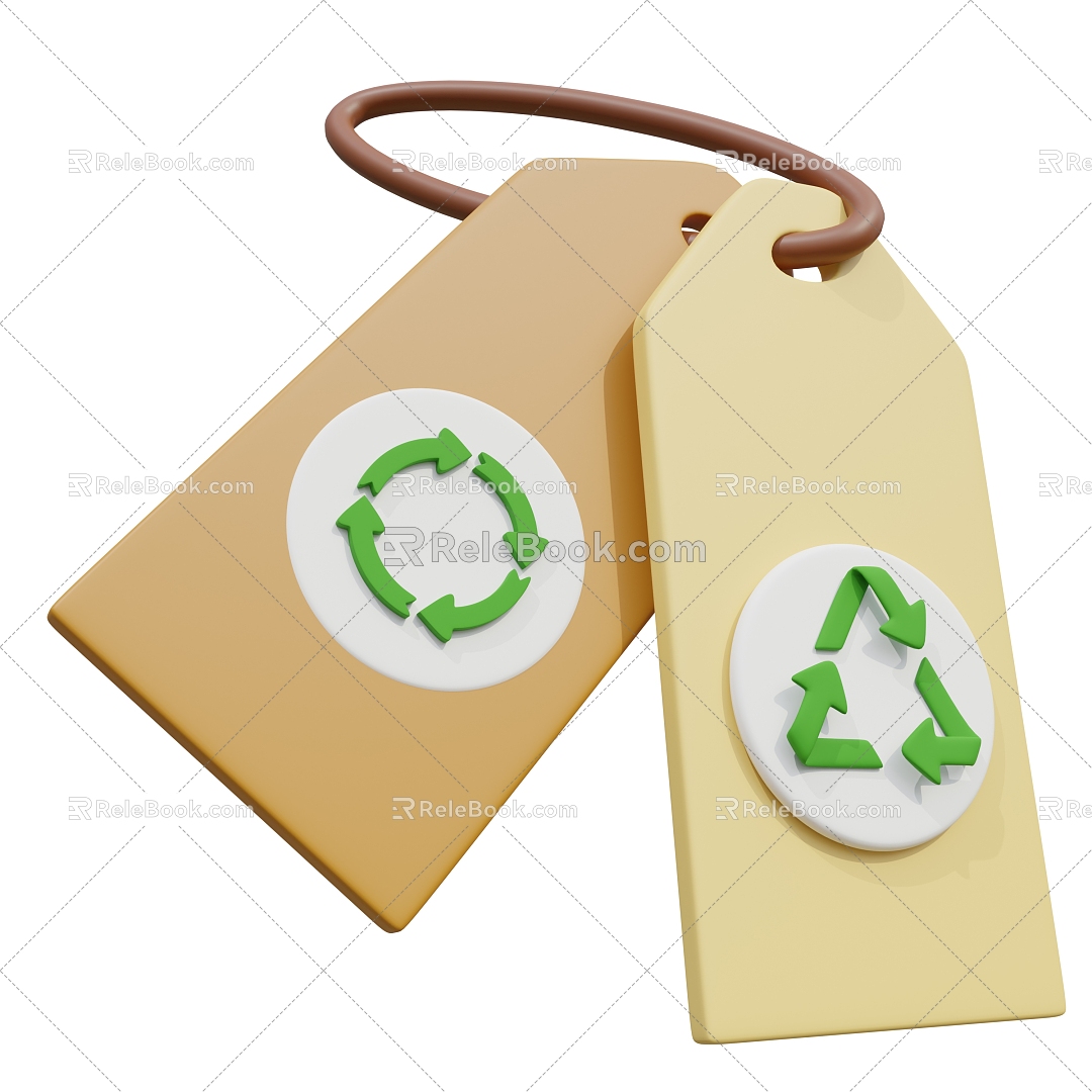 Modern trademark cartoon trademark tag cartoon tag 3d model