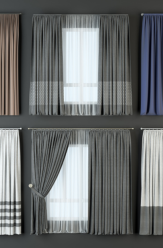 Modern Curtains 3d model