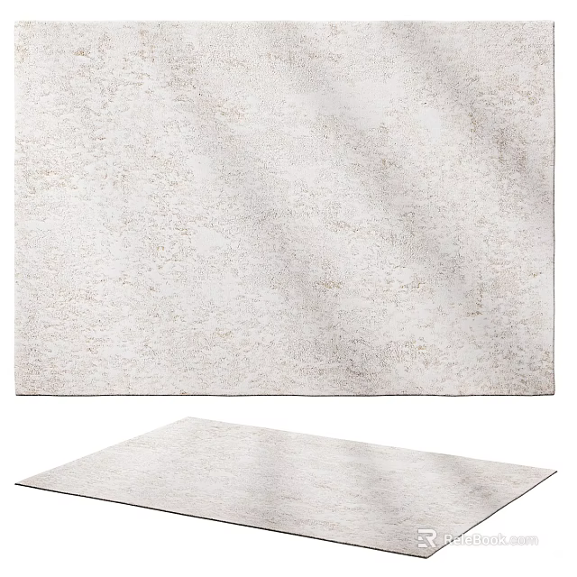 Soft Textured Light Colored Square Carpet With Smooth Surface For Home Decor 3d model