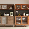 Middle Ancient Style Sideboard Storage Cabinet Side Cabinet Solid Wood Bucket Cabinet Decorative Cabinet Ornaments Coffee Machine Bread Machine Tableware 3d model