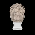 Realistic Human Head Model With Light Brown Curly Hair And Facial Features