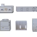 Various Types of Industrial Equipment Including Ventilation Units and Control Cabinets