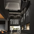 Modern Exhibition Hall Interior Design with Display Walls Lighting and Visitors