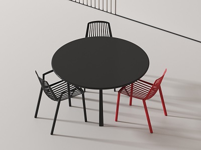 Modern leisure table and chair negotiation table and chair 3d model