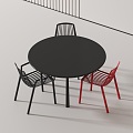 Modern leisure table and chair negotiation table and chair 3d model