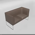Brown Two Seater Sofa With Modern Metal Frame And Sleek Design 3d model