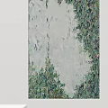 Abstract Painting With Green And White Textured Brushstrokes And Natural Tones