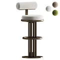 Elegant Modern Upholstered Bar Stool With Bronze Metal Frame Stable Footrest And Soft Comfortable Backrest