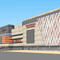 BG Mall Universal Studios Commercial Complex With Modern Glass Facade Architecture Design 3d model