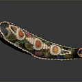 Black Hair Accessory Adorned With Colorful Floral Decorations And Intricate Details