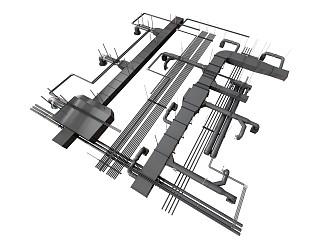 modern pipe parts air conditioning pipe machine coil 3d model