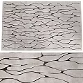 Contemporary Modern Square Rug With Wavy Gray Pattern And Soft Texture Design 3d model