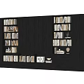 Modern Black Bookcase Featuring Multiple Shelves Spacious Storage Books And Decorative Items 3d model
